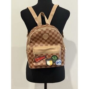BioWorld Harry Potter Mini Backpack, Brown Checkered W Patches
